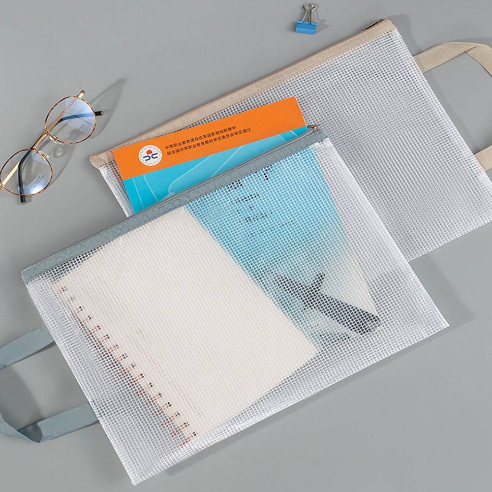 Portfolio Folder Zip - New Double-layer A4 Storage Bag Mesh