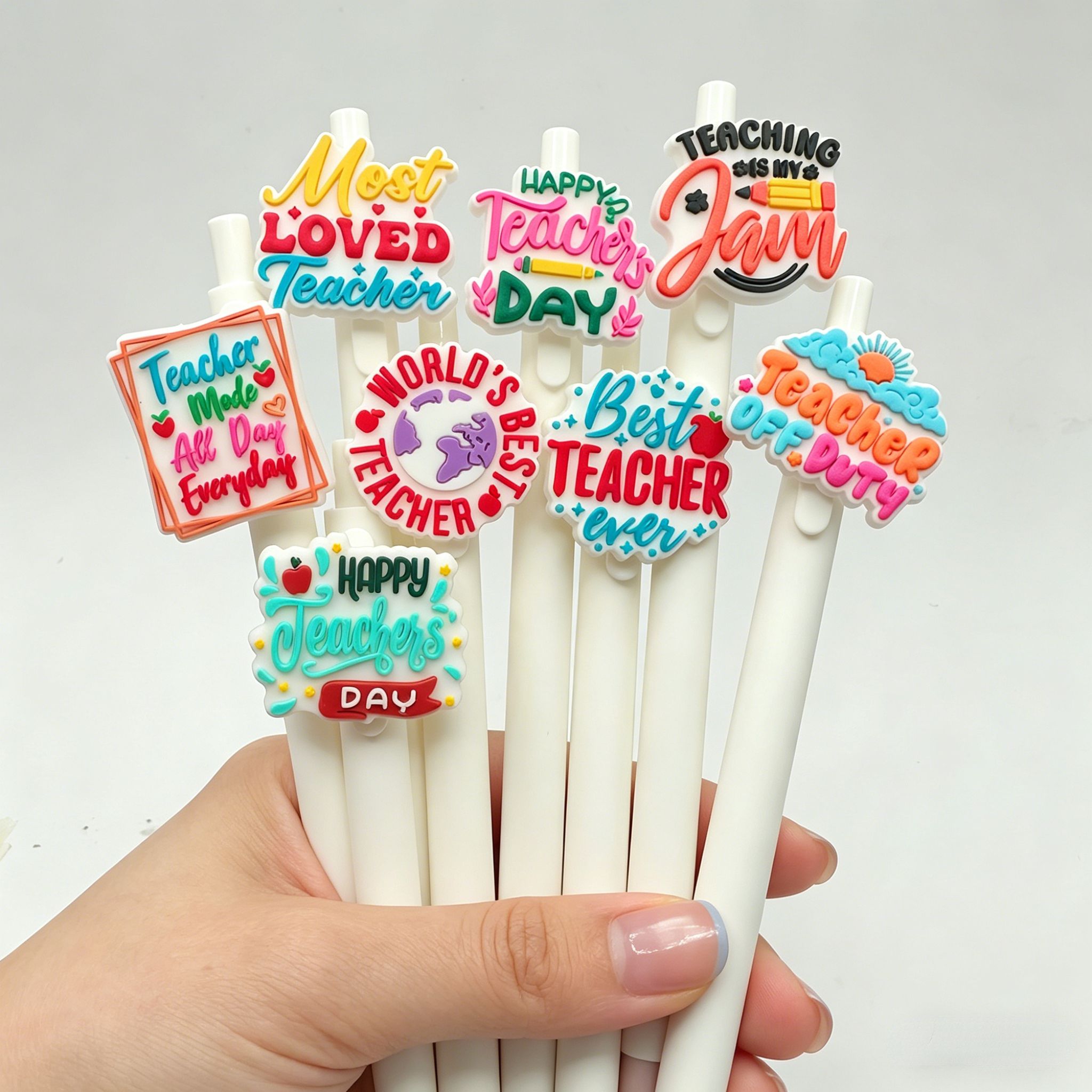 Stationery Office - 10Pcs Teacher Themed Gel Pens Cartoon