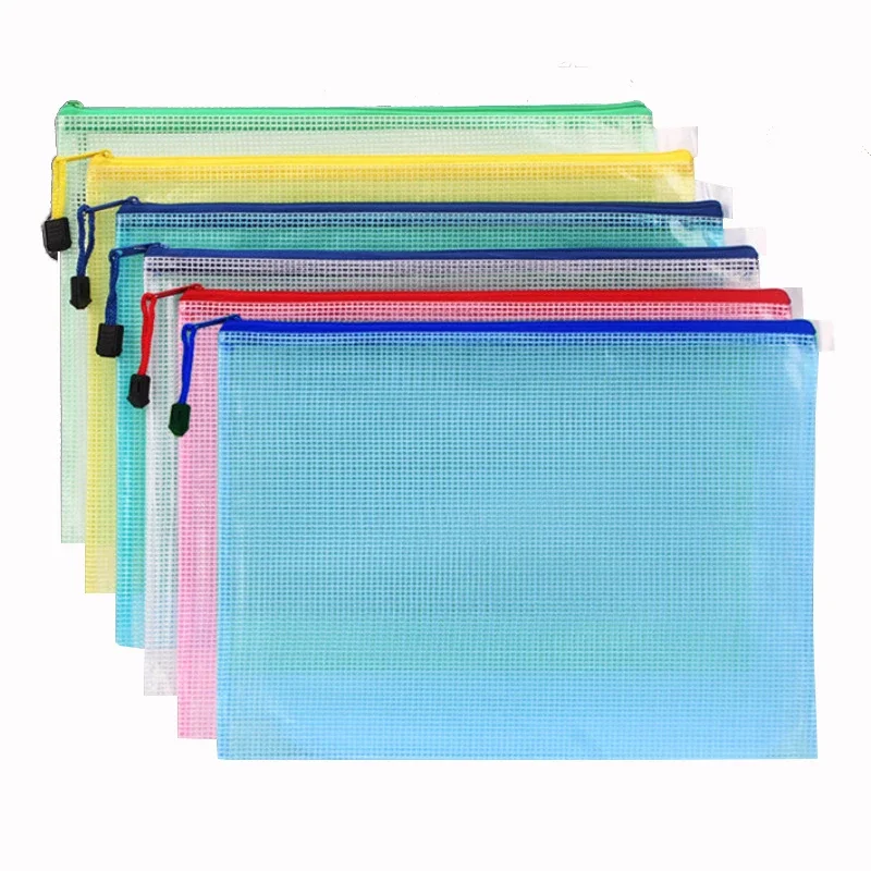 Portfolio Folder Zip - 1PCS Stationery Storage Folder File Mesh