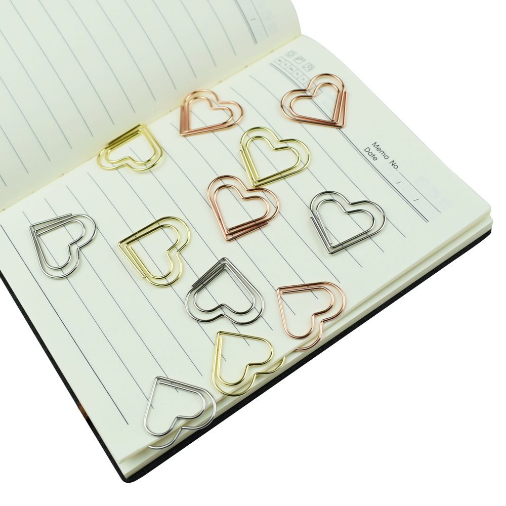 12-Piece Set Heart Paper Clips - Binder Clip Assorted review and price