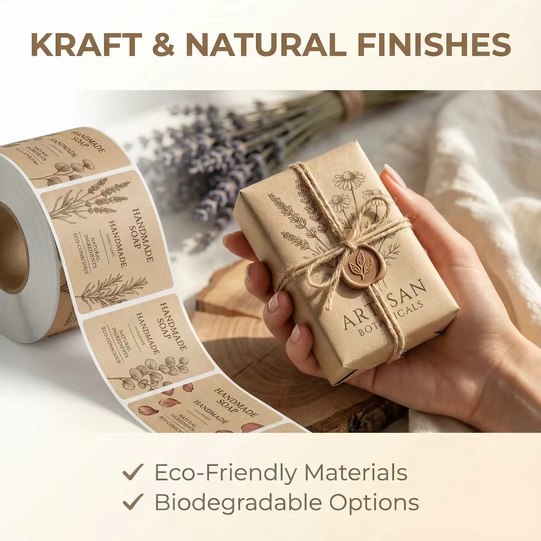 Custom Eco-Friendly Kraft Pape - Sticker Label Roll review and price