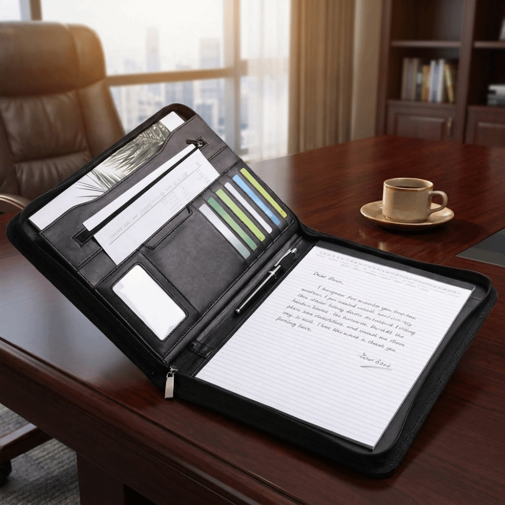 Office Supplies A4 PU Document - Portfolio Folder Zip review and price