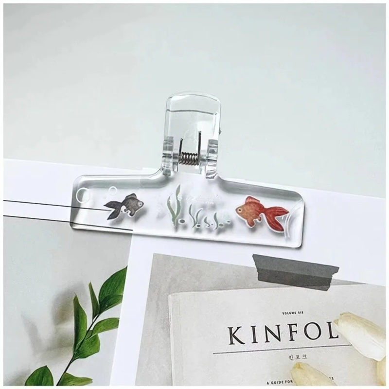 1PC Transparent Acrylic Goldfi - Binder Clip Assorted review and price