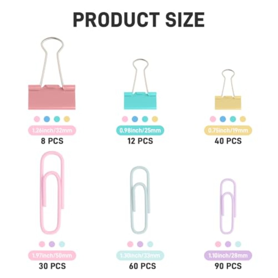 240PCS Colored Assorted Size P - Binder Clip Assorted review and price