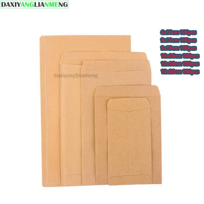 100pcs 6*10 10*16 9*1312*20cm  - Letter Envelope Kraft review and price