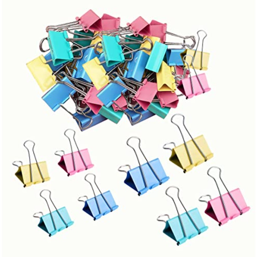 60pcs Colored Binder Clips Pap - Binder Clip Assorted review and price