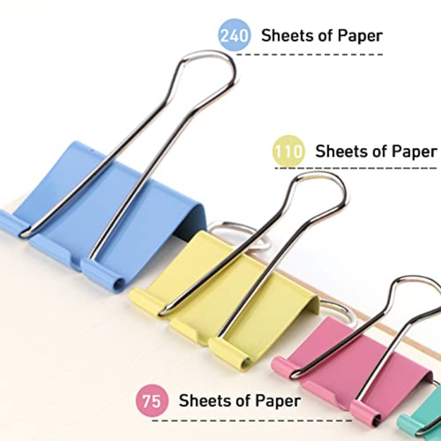60pcs Colored Binder Clips Pap - Binder Clip Assorted review and price