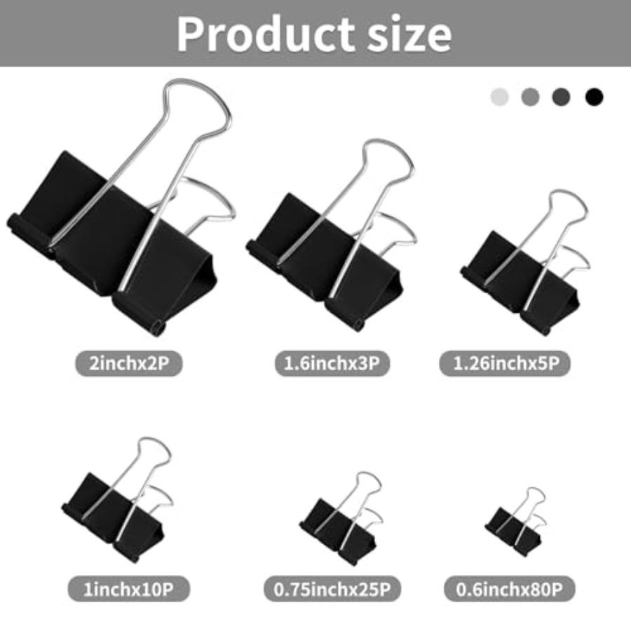 125Pcs Binder Clips Colored, B - Binder Clip Assorted review and price