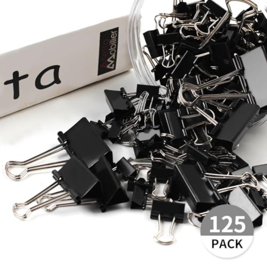 125Pcs Binder Clips Colored, B - Binder Clip Assorted review and price