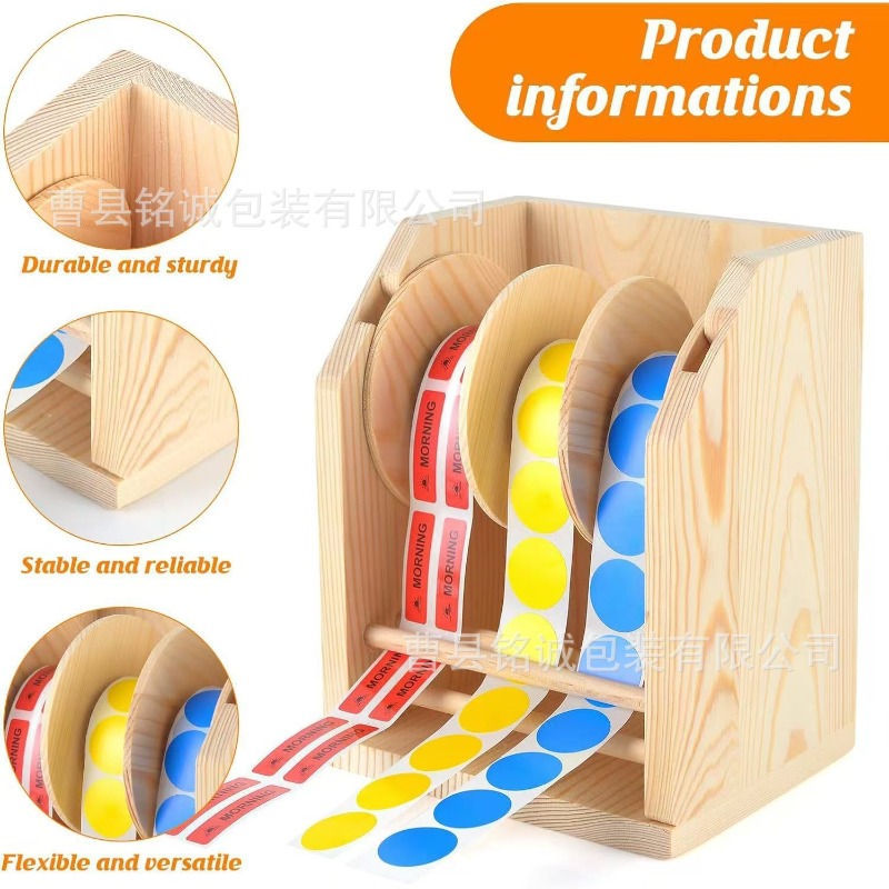 Wooden Label Dispenser Desktop - Sticker Label Roll review and price