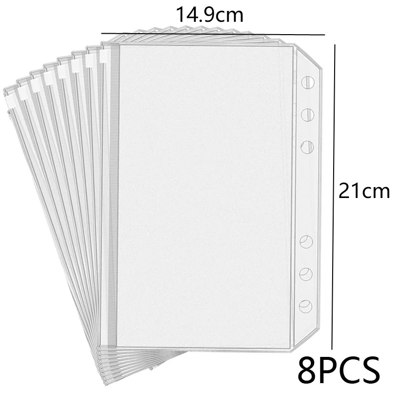 New 8PCS PVC Binder Pocket Cas - Portfolio Folder Zip review and price