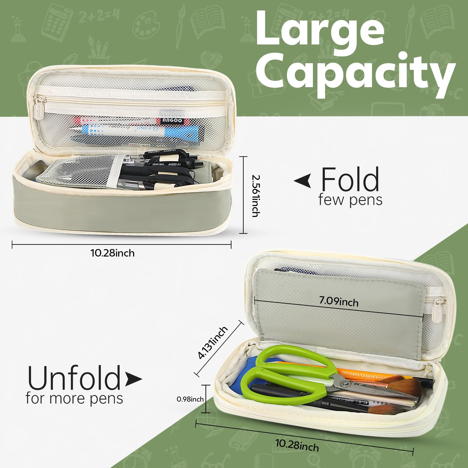 Large-capacity green pencil ca - Ideal Stationery & Office Supply review and price