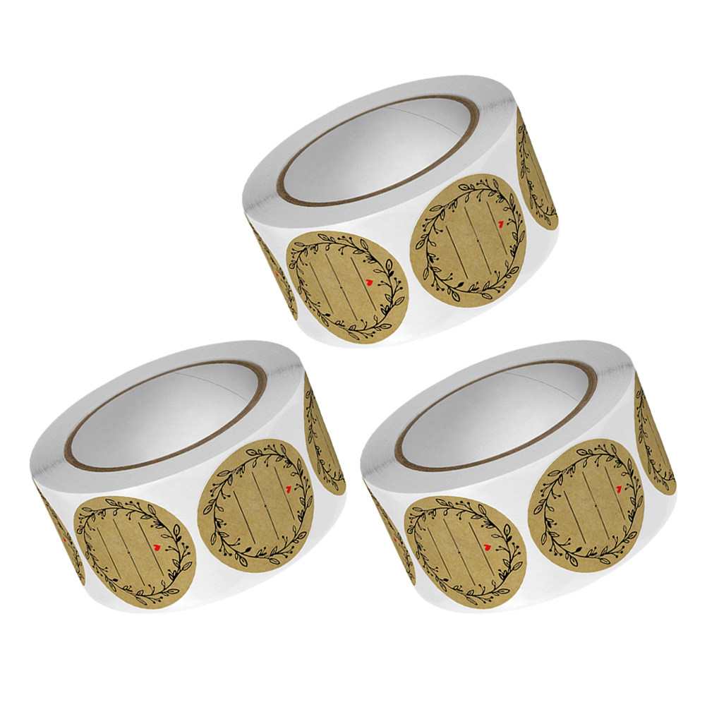 3 Rolls Kraft Paper Round Labe - Sticker Label Roll review and price